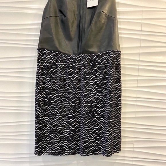 NWT Zara faux leather contrast sleeveless dress - Picture 9 of 12